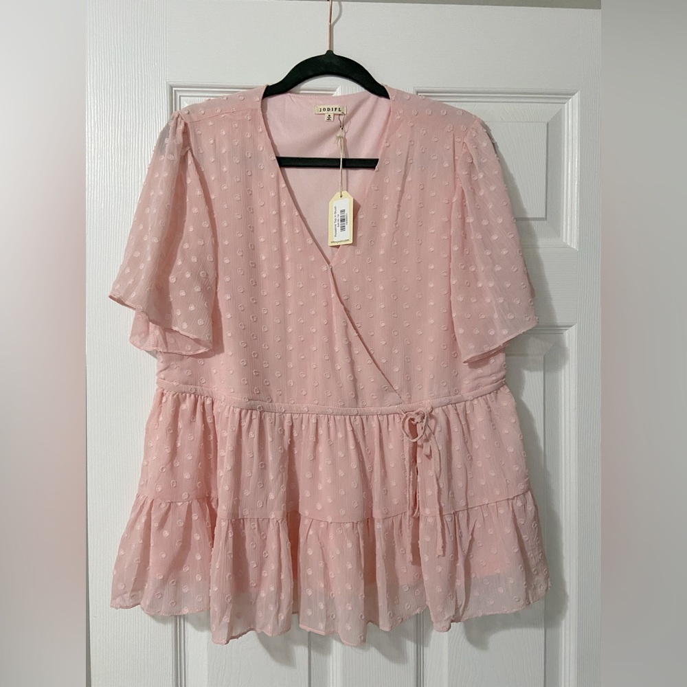 Blush peplum top NWT